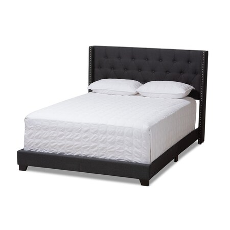 Baxton Studio Brady Modern Charcoal Grey Upholstered King Size Bed 149-8943